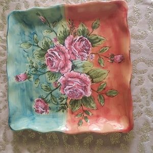 PINK ROSE PLATE | Floral Rose Plate